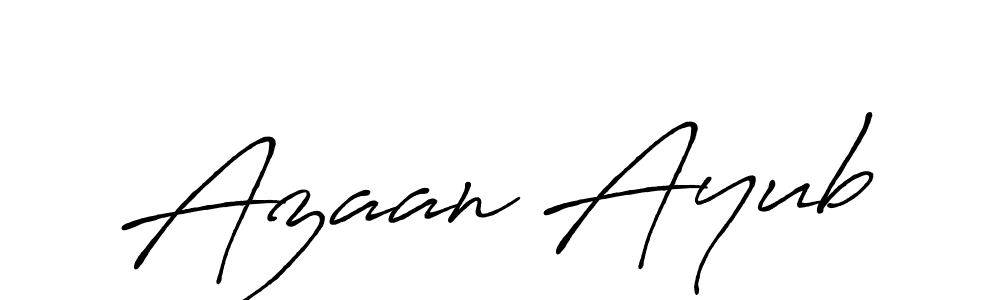 How to make Azaan Ayub name signature. Use Antro_Vectra_Bolder style for creating short signs online. This is the latest handwritten sign. Azaan Ayub signature style 7 images and pictures png