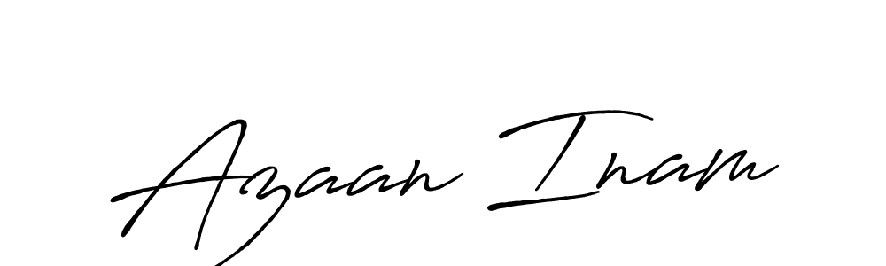 Use a signature maker to create a handwritten signature online. With this signature software, you can design (Antro_Vectra_Bolder) your own signature for name Azaan Inam. Azaan Inam signature style 7 images and pictures png