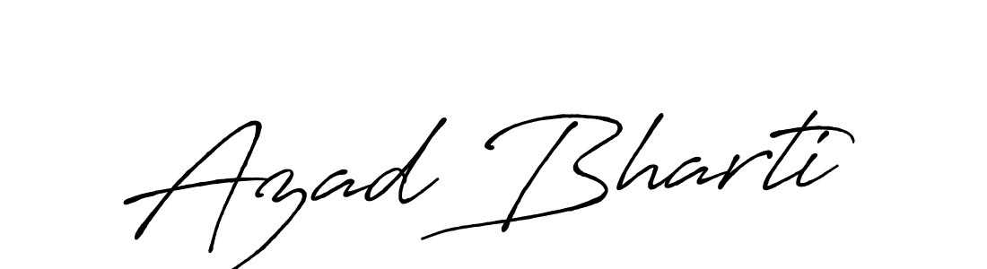 Make a beautiful signature design for name Azad Bharti. With this signature (Antro_Vectra_Bolder) style, you can create a handwritten signature for free. Azad Bharti signature style 7 images and pictures png