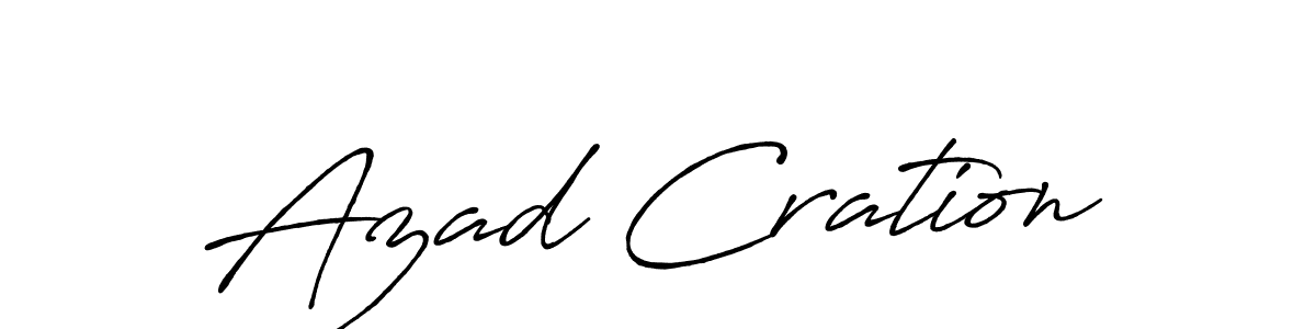 How to make Azad Cration name signature. Use Antro_Vectra_Bolder style for creating short signs online. This is the latest handwritten sign. Azad Cration signature style 7 images and pictures png