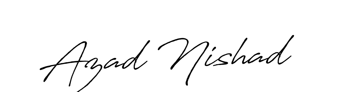 if you are searching for the best signature style for your name Azad Nishad. so please give up your signature search. here we have designed multiple signature styles  using Antro_Vectra_Bolder. Azad Nishad signature style 7 images and pictures png