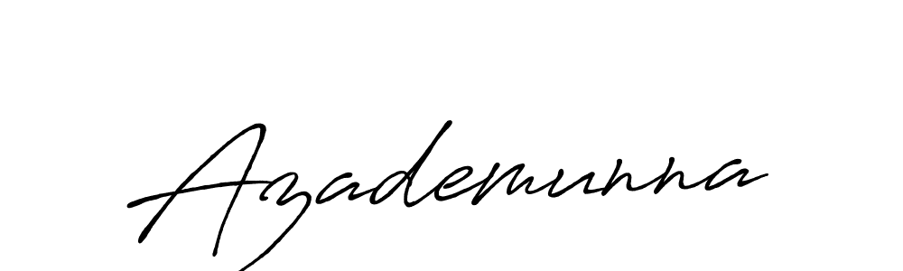 Make a beautiful signature design for name Azademunna. With this signature (Antro_Vectra_Bolder) style, you can create a handwritten signature for free. Azademunna signature style 7 images and pictures png