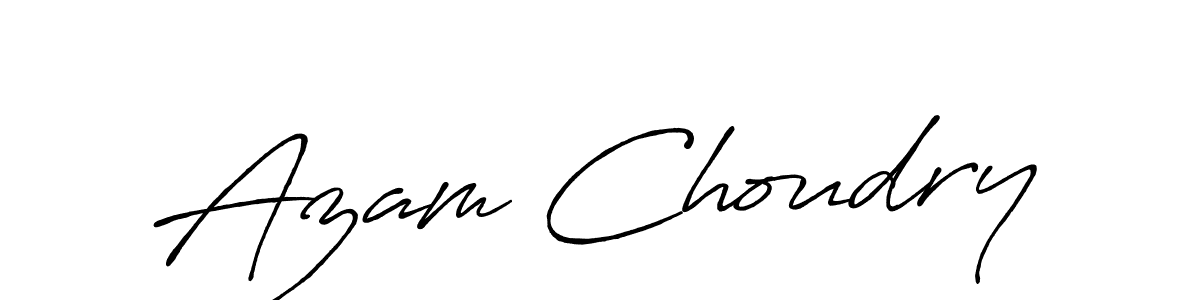 Make a beautiful signature design for name Azam Choudry. With this signature (Antro_Vectra_Bolder) style, you can create a handwritten signature for free. Azam Choudry signature style 7 images and pictures png