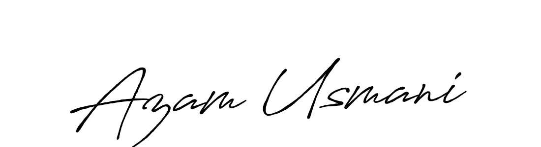 Make a beautiful signature design for name Azam Usmani. With this signature (Antro_Vectra_Bolder) style, you can create a handwritten signature for free. Azam Usmani signature style 7 images and pictures png