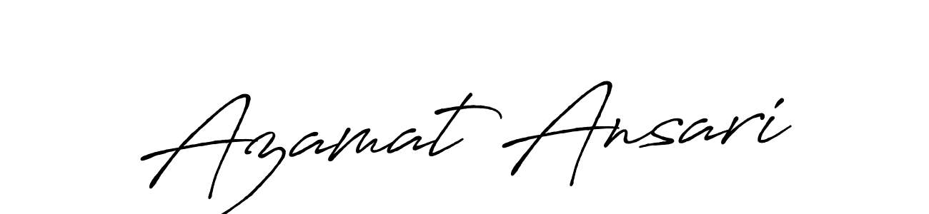 The best way (Antro_Vectra_Bolder) to make a short signature is to pick only two or three words in your name. The name Azamat Ansari include a total of six letters. For converting this name. Azamat Ansari signature style 7 images and pictures png