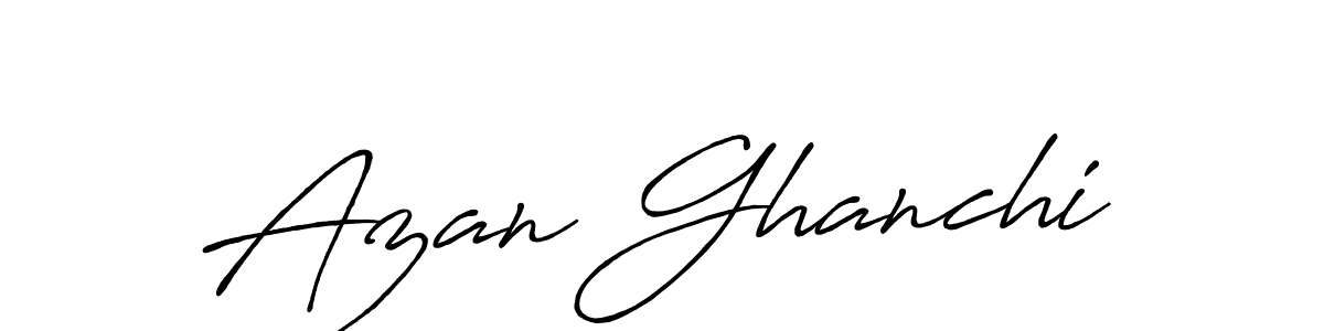 Make a beautiful signature design for name Azan Ghanchi. With this signature (Antro_Vectra_Bolder) style, you can create a handwritten signature for free. Azan Ghanchi signature style 7 images and pictures png