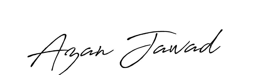 How to make Azan Jawad name signature. Use Antro_Vectra_Bolder style for creating short signs online. This is the latest handwritten sign. Azan Jawad signature style 7 images and pictures png