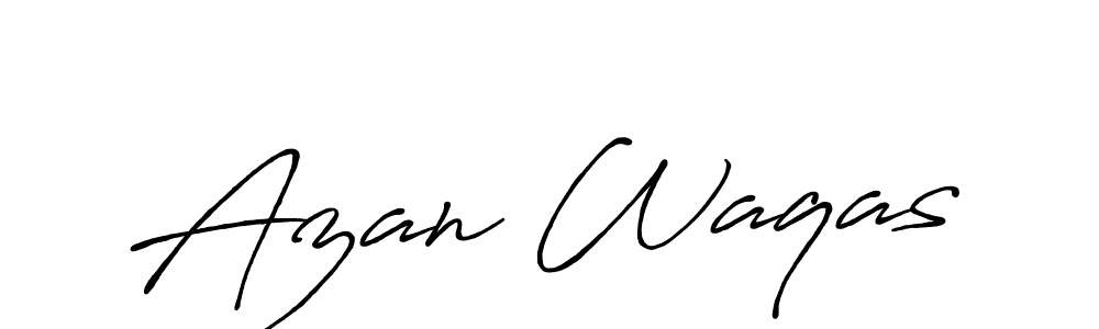 Use a signature maker to create a handwritten signature online. With this signature software, you can design (Antro_Vectra_Bolder) your own signature for name Azan Waqas. Azan Waqas signature style 7 images and pictures png