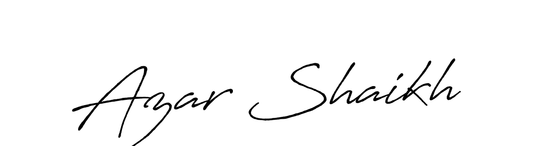 Make a beautiful signature design for name Azar Shaikh. With this signature (Antro_Vectra_Bolder) style, you can create a handwritten signature for free. Azar Shaikh signature style 7 images and pictures png