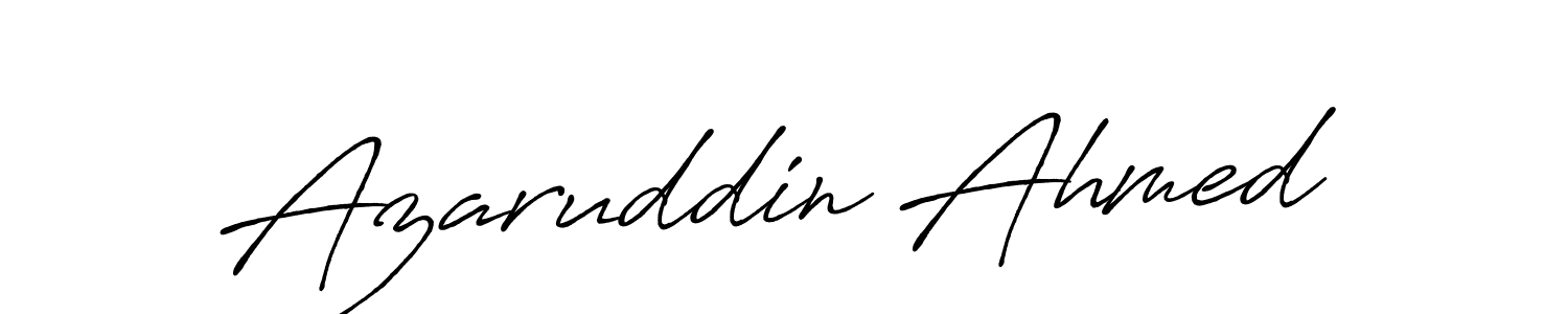 Make a beautiful signature design for name Azaruddin Ahmed. With this signature (Antro_Vectra_Bolder) style, you can create a handwritten signature for free. Azaruddin Ahmed signature style 7 images and pictures png