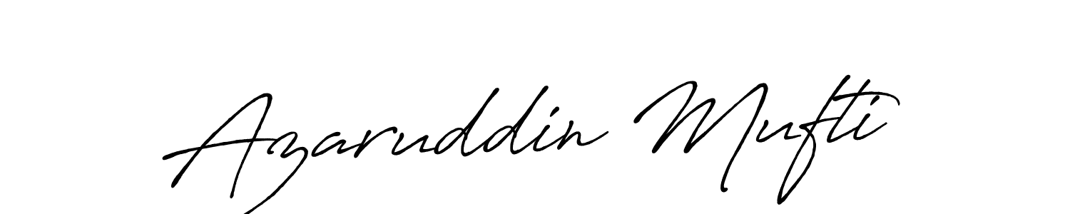 Make a beautiful signature design for name Azaruddin Mufti. With this signature (Antro_Vectra_Bolder) style, you can create a handwritten signature for free. Azaruddin Mufti signature style 7 images and pictures png