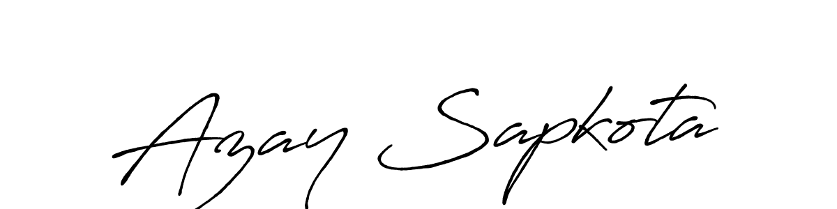 Make a beautiful signature design for name Azay Sapkota. With this signature (Antro_Vectra_Bolder) style, you can create a handwritten signature for free. Azay Sapkota signature style 7 images and pictures png