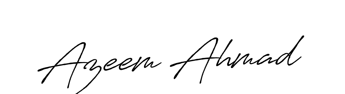 Azeem Ahmad stylish signature style. Best Handwritten Sign (Antro_Vectra_Bolder) for my name. Handwritten Signature Collection Ideas for my name Azeem Ahmad. Azeem Ahmad signature style 7 images and pictures png