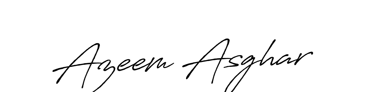 Create a beautiful signature design for name Azeem Asghar. With this signature (Antro_Vectra_Bolder) fonts, you can make a handwritten signature for free. Azeem Asghar signature style 7 images and pictures png