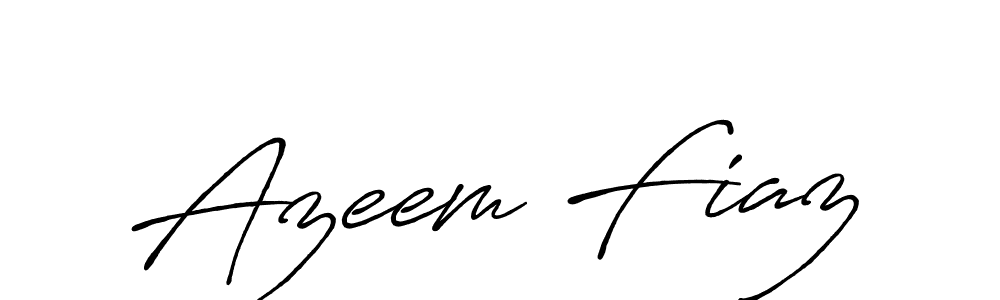 How to make Azeem Fiaz name signature. Use Antro_Vectra_Bolder style for creating short signs online. This is the latest handwritten sign. Azeem Fiaz signature style 7 images and pictures png