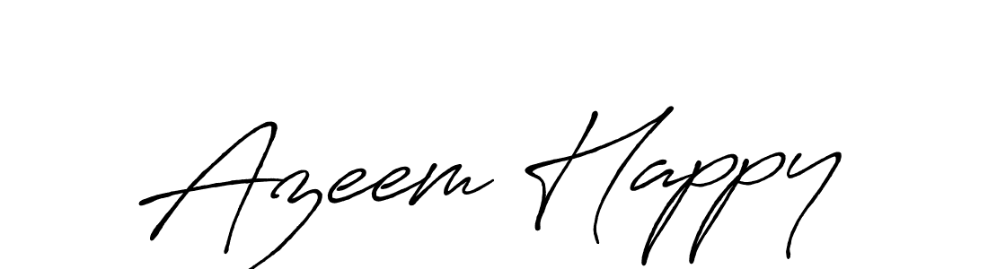 if you are searching for the best signature style for your name Azeem Happy. so please give up your signature search. here we have designed multiple signature styles  using Antro_Vectra_Bolder. Azeem Happy signature style 7 images and pictures png