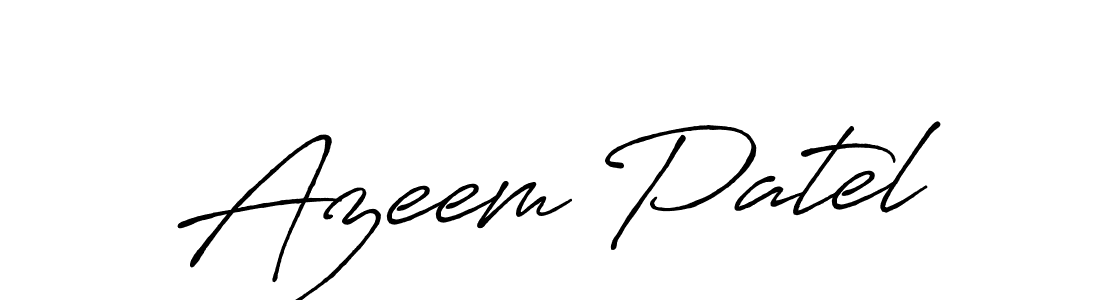 How to make Azeem Patel name signature. Use Antro_Vectra_Bolder style for creating short signs online. This is the latest handwritten sign. Azeem Patel signature style 7 images and pictures png