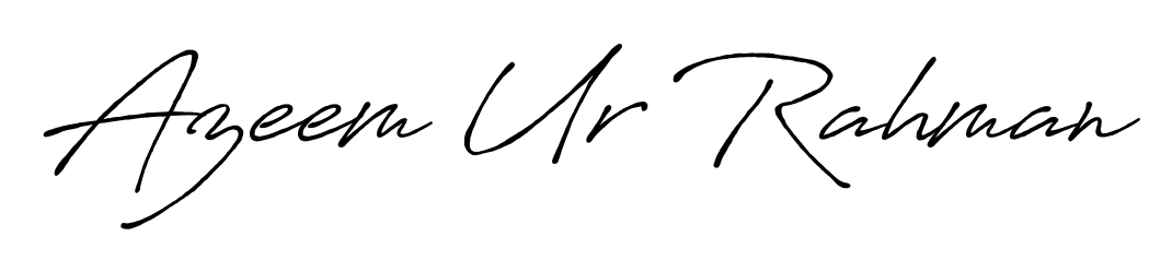 Create your official email sign-off with Azeem Ur Rahman name in Antro_Vectra_Bolder style. Crisp, clean, and perfectly legible across all screens. Azeem Ur Rahman signature style 7 images and pictures png