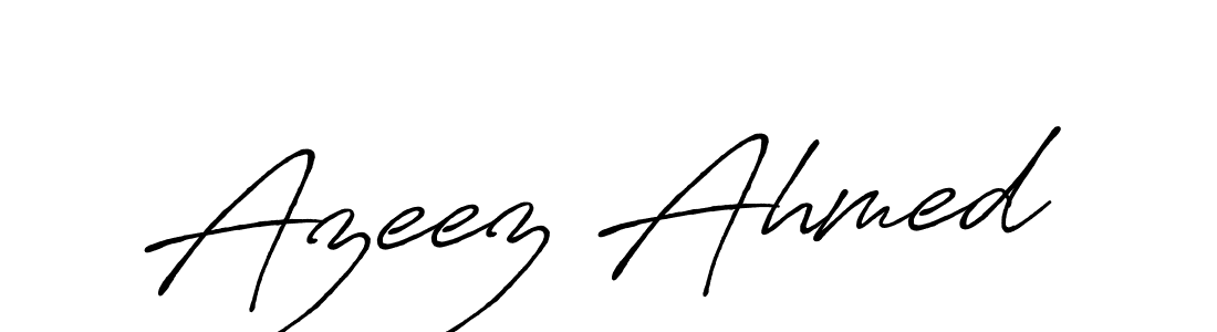 Design your own signature with our free online signature maker. With this signature software, you can create a handwritten (Antro_Vectra_Bolder) signature for name Azeez Ahmed. Azeez Ahmed signature style 7 images and pictures png