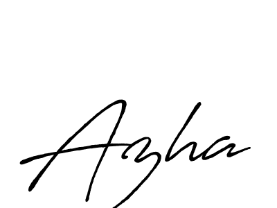 Use a signature maker to create a handwritten signature online. With this signature software, you can design (Antro_Vectra_Bolder) your own signature for name Azha. Azha signature style 7 images and pictures png