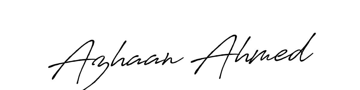 Use a signature maker to create a handwritten signature online. With this signature software, you can design (Antro_Vectra_Bolder) your own signature for name Azhaan Ahmed. Azhaan Ahmed signature style 7 images and pictures png