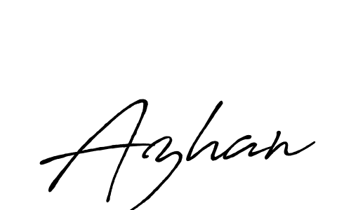 Use a signature maker to create a handwritten signature online. With this signature software, you can design (Antro_Vectra_Bolder) your own signature for name Azhan. Azhan signature style 7 images and pictures png
