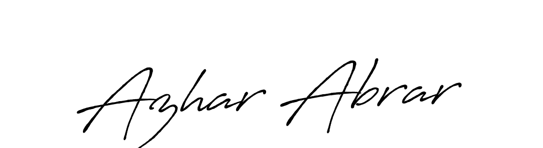 How to make Azhar Abrar name signature. Use Antro_Vectra_Bolder style for creating short signs online. This is the latest handwritten sign. Azhar Abrar signature style 7 images and pictures png
