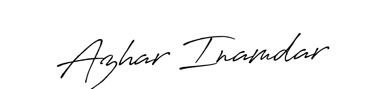 Make a beautiful signature design for name Azhar Inamdar. With this signature (Antro_Vectra_Bolder) style, you can create a handwritten signature for free. Azhar Inamdar signature style 7 images and pictures png