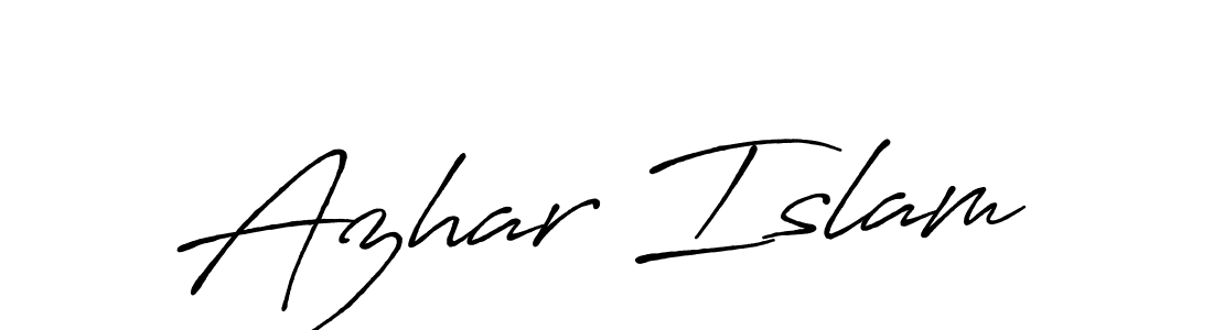 Use a signature maker to create a handwritten signature online. With this signature software, you can design (Antro_Vectra_Bolder) your own signature for name Azhar Islam. Azhar Islam signature style 7 images and pictures png