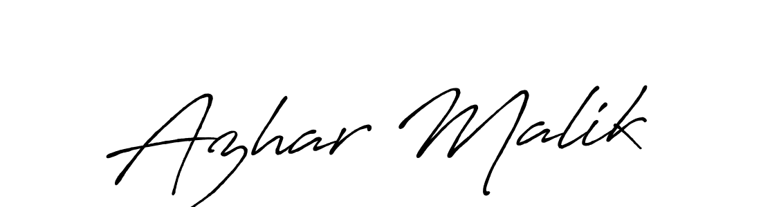 Use a signature maker to create a handwritten signature online. With this signature software, you can design (Antro_Vectra_Bolder) your own signature for name Azhar Malik. Azhar Malik signature style 7 images and pictures png