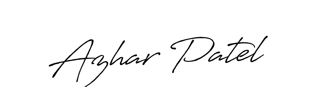 How to make Azhar Patel name signature. Use Antro_Vectra_Bolder style for creating short signs online. This is the latest handwritten sign. Azhar Patel signature style 7 images and pictures png