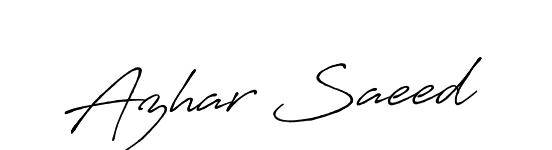 The best way (Antro_Vectra_Bolder) to make a short signature is to pick only two or three words in your name. The name Azhar Saeed include a total of six letters. For converting this name. Azhar Saeed signature style 7 images and pictures png