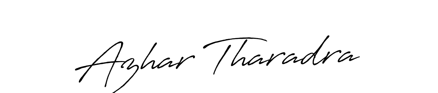 Make a beautiful signature design for name Azhar Tharadra. With this signature (Antro_Vectra_Bolder) style, you can create a handwritten signature for free. Azhar Tharadra signature style 7 images and pictures png