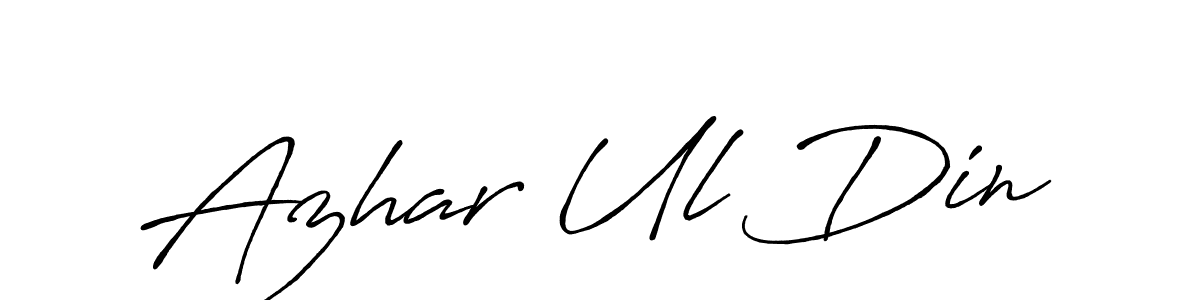 The best way (Antro_Vectra_Bolder) to make a short signature is to pick only two or three words in your name. The name Azhar Ul Din include a total of six letters. For converting this name. Azhar Ul Din signature style 7 images and pictures png