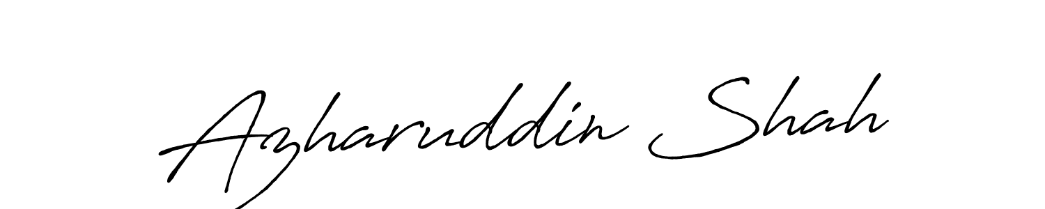Create a beautiful signature design for name Azharuddin Shah. With this signature (Antro_Vectra_Bolder) fonts, you can make a handwritten signature for free. Azharuddin Shah signature style 7 images and pictures png