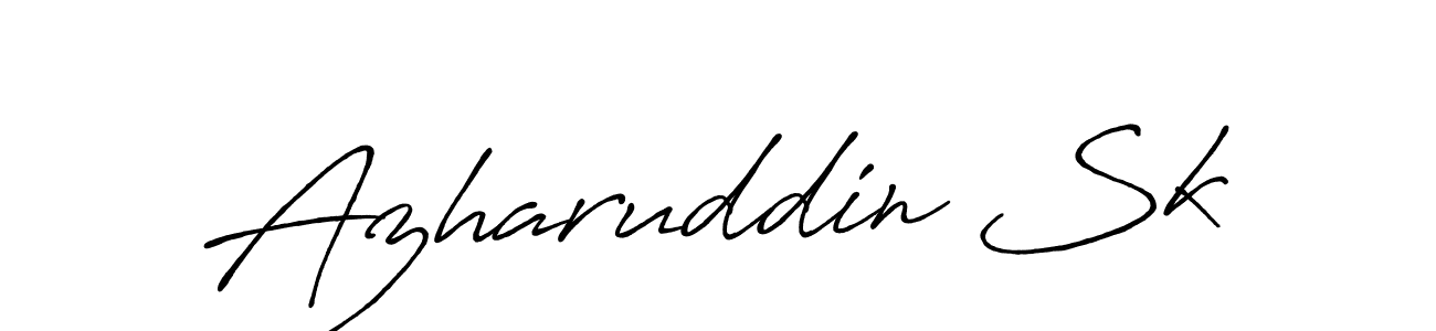Create a beautiful signature design for name Azharuddin Sk. With this signature (Antro_Vectra_Bolder) fonts, you can make a handwritten signature for free. Azharuddin Sk signature style 7 images and pictures png