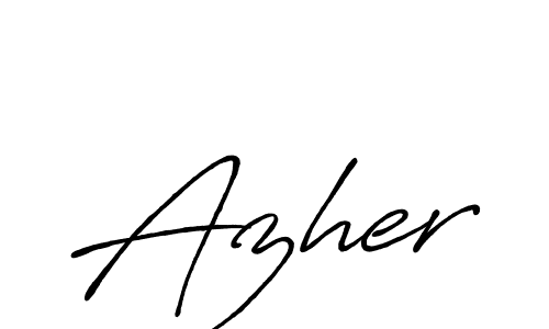 Make a beautiful signature design for name Azher. Use this online signature maker to create a handwritten signature for free. Azher signature style 7 images and pictures png
