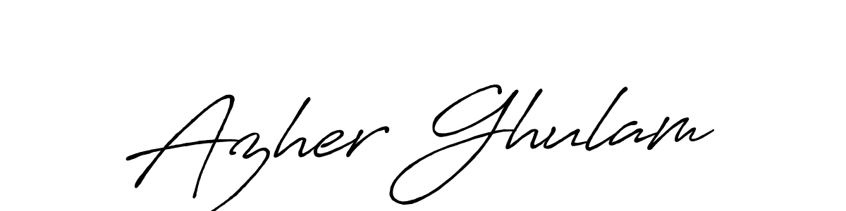 The best way (Antro_Vectra_Bolder) to make a short signature is to pick only two or three words in your name. The name Azher Ghulam include a total of six letters. For converting this name. Azher Ghulam signature style 7 images and pictures png