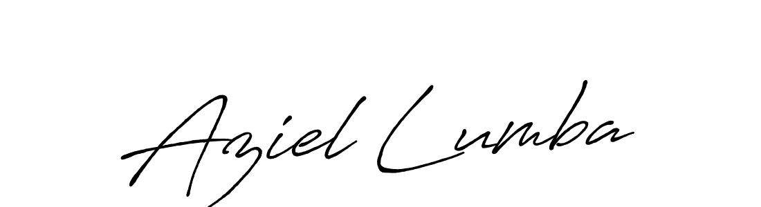 Aziel Lumba stylish signature style. Best Handwritten Sign (Antro_Vectra_Bolder) for my name. Handwritten Signature Collection Ideas for my name Aziel Lumba. Aziel Lumba signature style 7 images and pictures png