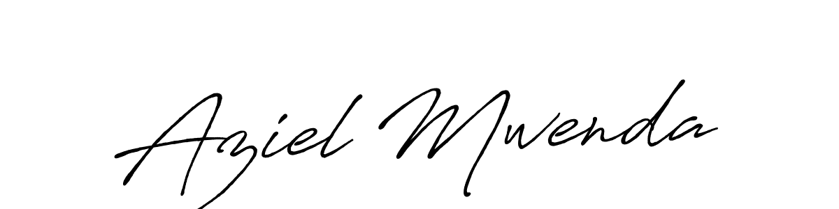 Make a beautiful signature design for name Aziel Mwenda. With this signature (Antro_Vectra_Bolder) style, you can create a handwritten signature for free. Aziel Mwenda signature style 7 images and pictures png
