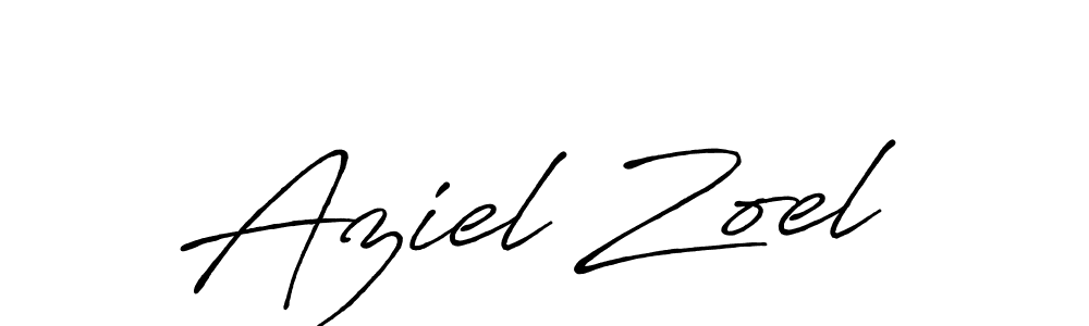 The best way (Antro_Vectra_Bolder) to make a short signature is to pick only two or three words in your name. The name Aziel Zoel include a total of six letters. For converting this name. Aziel Zoel signature style 7 images and pictures png