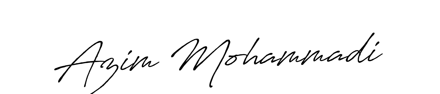 How to make Azim Mohammadi name signature. Use Antro_Vectra_Bolder style for creating short signs online. This is the latest handwritten sign. Azim Mohammadi signature style 7 images and pictures png