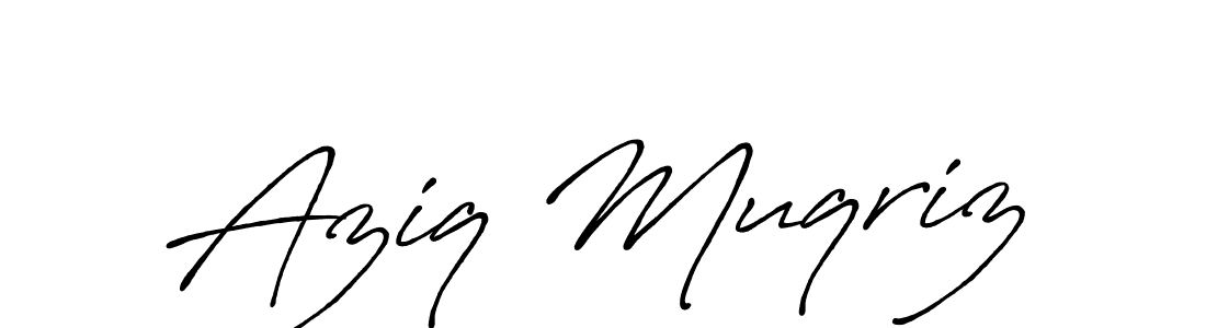 Design your own signature with our free online signature maker. With this signature software, you can create a handwritten (Antro_Vectra_Bolder) signature for name Aziq Muqriz. Aziq Muqriz signature style 7 images and pictures png
