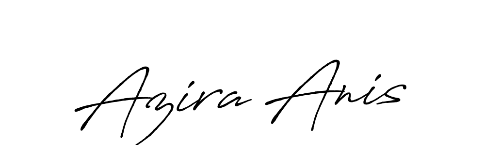 How to make Azira Anis name signature. Use Antro_Vectra_Bolder style for creating short signs online. This is the latest handwritten sign. Azira Anis signature style 7 images and pictures png