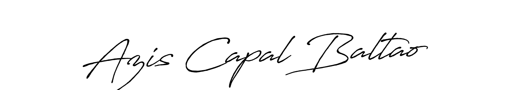 Make a beautiful signature design for name Azis Capal Baltao. With this signature (Antro_Vectra_Bolder) style, you can create a handwritten signature for free. Azis Capal Baltao signature style 7 images and pictures png