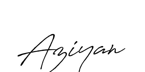 Use a signature maker to create a handwritten signature online. With this signature software, you can design (Antro_Vectra_Bolder) your own signature for name Aziyan. Aziyan signature style 7 images and pictures png