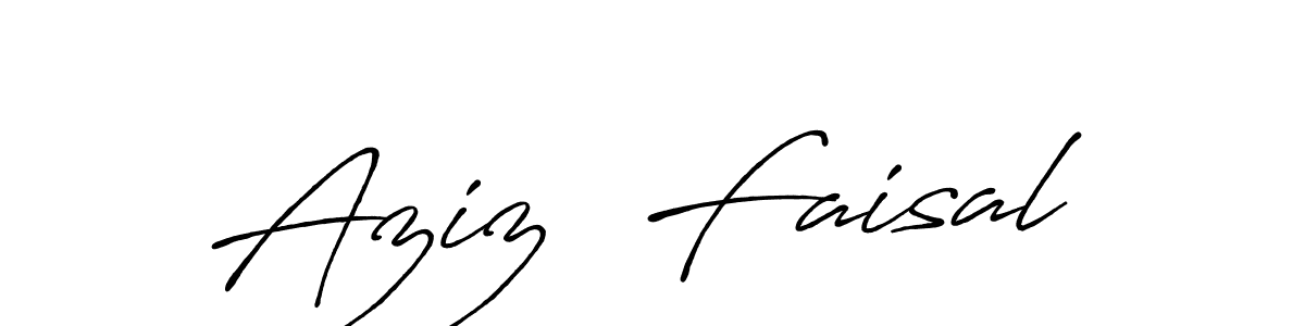 Create a beautiful signature design for name Aziz  Faisal. With this signature (Antro_Vectra_Bolder) fonts, you can make a handwritten signature for free. Aziz  Faisal signature style 7 images and pictures png