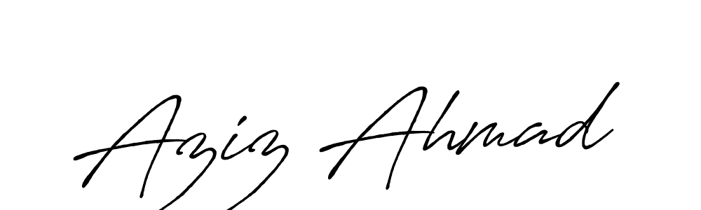 Also we have Aziz Ahmad name is the best signature style. Create professional handwritten signature collection using Antro_Vectra_Bolder autograph style. Aziz Ahmad signature style 7 images and pictures png