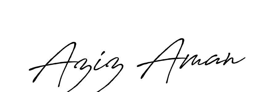 Create a beautiful signature design for name Aziz Aman. With this signature (Antro_Vectra_Bolder) fonts, you can make a handwritten signature for free. Aziz Aman signature style 7 images and pictures png