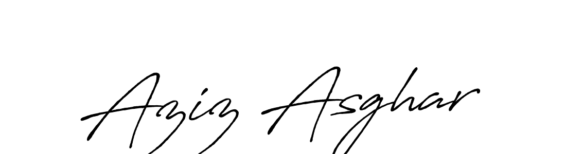 How to make Aziz Asghar name signature. Use Antro_Vectra_Bolder style for creating short signs online. This is the latest handwritten sign. Aziz Asghar signature style 7 images and pictures png